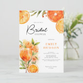 Aperol Spritz Watercolor Bridal Dusche Einladung (Stehend Vorderseite)