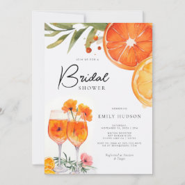 Aperol Spritz Watercolor Bridal Dusche Einladung