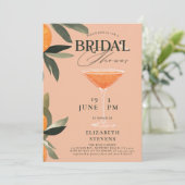 Aperol Spritz Watercolor Modernes Chic Brautparty Einladung (Stehend Vorderseite)