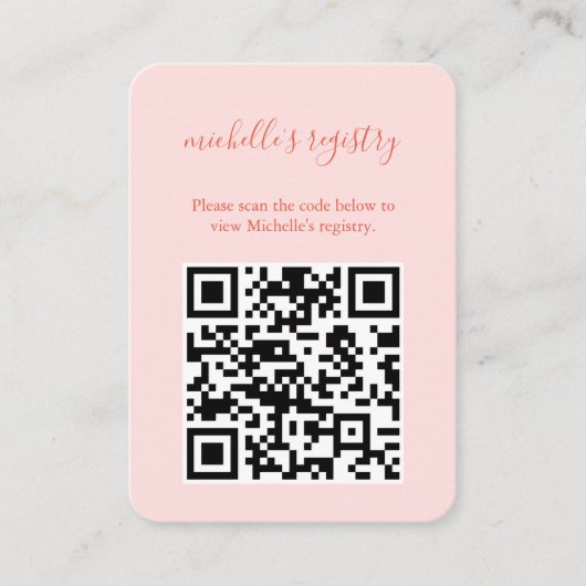 Aperol Spritz Wedding BridalShower Details QR Code Begleitkarte (Vorderseite)