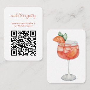 Aperol Spritz Wedding BridalShower Details QR Code Begleitkarte