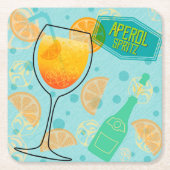 Aperol SpritzSquare Rechteckiger Pappuntersetzer (Vorderseite)