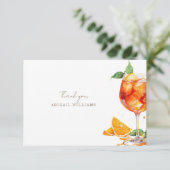 Aperol Sprtiz Brautparty Vielen Dank Dankeskarte (Stehend Vorderseite)