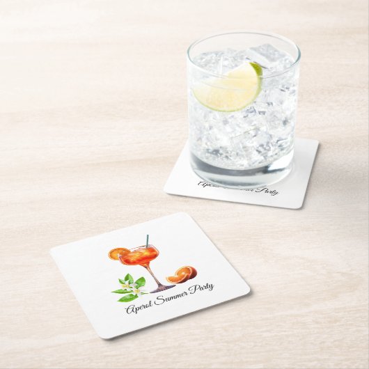 Aperol Summer Rechteckiger Pappuntersetzer (Vor Ort)