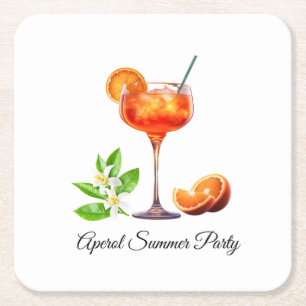 Aperol Summer Rechteckiger Pappuntersetzer