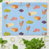 Aperol- und Käse-Muster Geschirrtuch (Gefaltet)