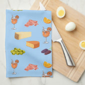 Aperol- und Käse-Muster Geschirrtuch (Viertel Falte)