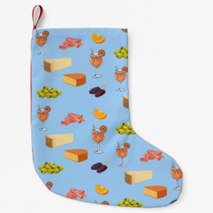 Aperol- und Käse-Muster Kleiner Weihnachtsstrumpf