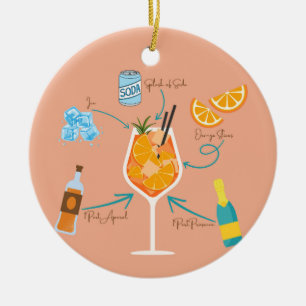 Aperolrecipe Keramik Ornament