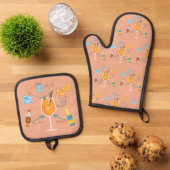 Aperolrecipe Ofenhandschuh & Topflappen-Set (Oben Unten)
