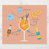 Aperolrecipe Schaumweinetikett (Einzelnes Label)