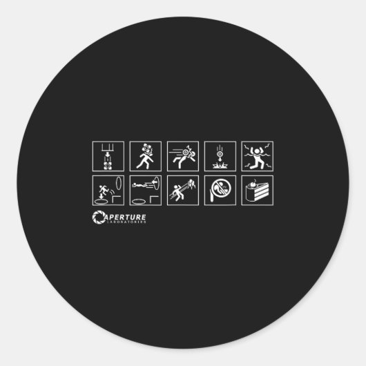 Aperture Labs Jump Into The Rtal For Science Funny Runder Aufkleber (Vorderseite)