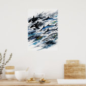 Apex Currents - Tinte der Tiefseejagd Poster (Küche)
