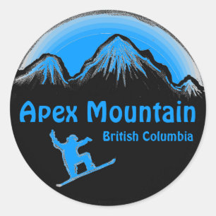 Apex Mountain BC Canada Blue Snowboard Aufkleber