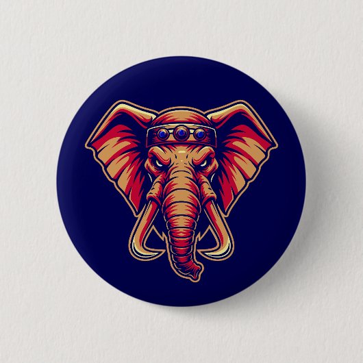 Apex Pachyderm - Navy Blue and Orange Edition Button (Vorderseite)
