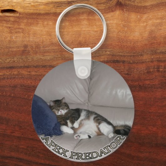 Apex Predator Fat lazy cat keychain Schlüsselanhänger (Vorderseite)