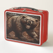 Apex Predator in Embossed Leather Metall Brotdose (Vorderseite)