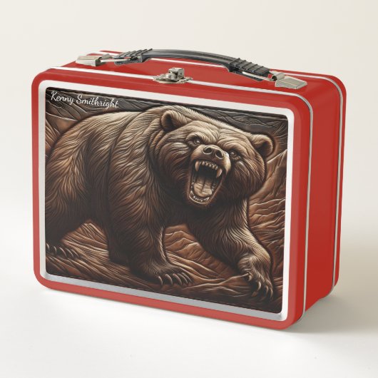 Apex Predator in Embossed Leather Metall Brotdose (Vorderseite)