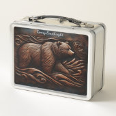 Apex Predator: Leder ist grizzlyrisch geätzt Metall Brotdose (Rückseite)