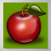 Apfel_002_Vector_Clipart Poster (Vorne)