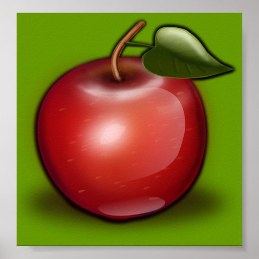 Apfel_002_Vector_Clipart Poster (Vorne)