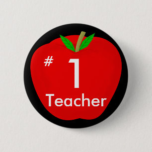 Apfel, #, 1, Lehrer Button