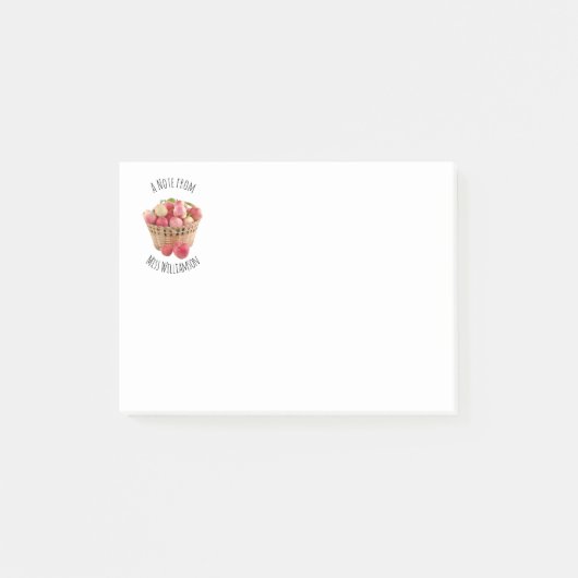 Äpfel 4x3 personalisiert LEHRER Post-it Klebezettel (Vorderseite)