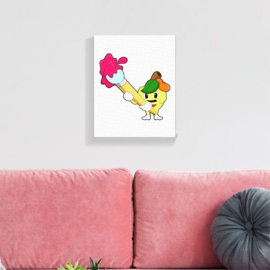 Apfel als Maler mit Pinsel Leinwanddruck (Insitu (Wohnzimmer))