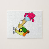 Apfel als Maler mit Pinsel Puzzle (Horizontal)