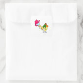 Apfel als Maler mit Pinsel Quadratischer Aufkleber (Tasche)