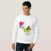 Apfel als Maler mit Pinsel Sweatshirt (Vorne ganz)
