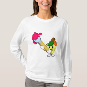 Apfel als Maler mit Pinsel T-Shirt