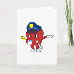 Apfel als Polizeibeamter mit Pfeifen & Baton Karte