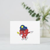 Apfel als Polizeibeamter mit Pfeifen & Baton Postkarte (Stehend Vorderseite)