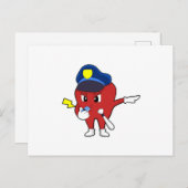 Apfel als Polizeibeamter mit Pfeifen & Baton Postkarte (Vorne/Hinten)