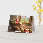 Äpfel am Geburtstag einer Schüssel Karte (Gelbe Blume)