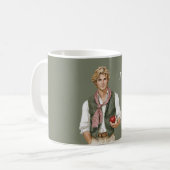 Apfel am Tag Mann Grüne Weste Kaffeetasse (Vorderseite Links)