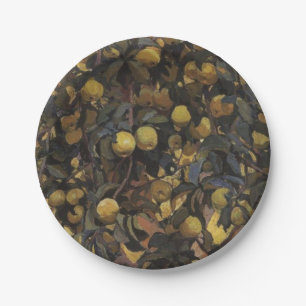 Äpfel an den Zweigen der Bäume (von Serebriakova) Pappteller