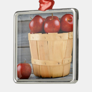 Apfel Äpfel Obst Nahrung Rebe anpassen personalisi Silbernes Ornament