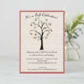 Apfel-/Apfelfallen Feier Einladung (Stehend Vorderseite)