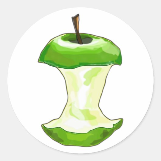 Apfel Apfelgehäuse Apfelbutzen apple core Runder Aufkleber (Vorderseite)