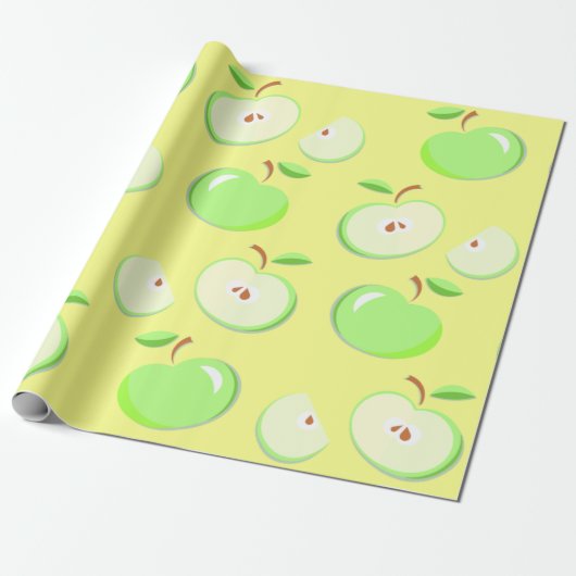 Äpfel Apfelmuster Vektor grün Geschenkpapier (Ungerollt)