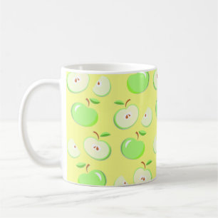 Äpfel Apfelmuster Vektor grün Kaffeetasse