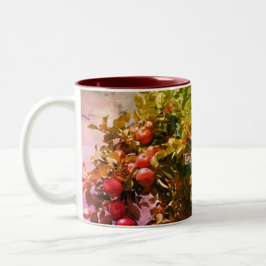 Äpfel auf Baum Art Personalisiert Zweifarbige Tasse (Links)