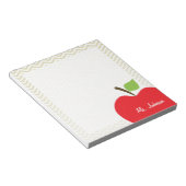 Apfel auf Beige Zickzack; Zickzack Notizblock (angewinkelt)