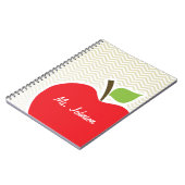 Apfel auf Beige Zickzack; Zickzack Notizblock (Linke Seite)