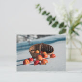 Äpfel auf dem Schnee Postkarte (Stehend Vorderseite)