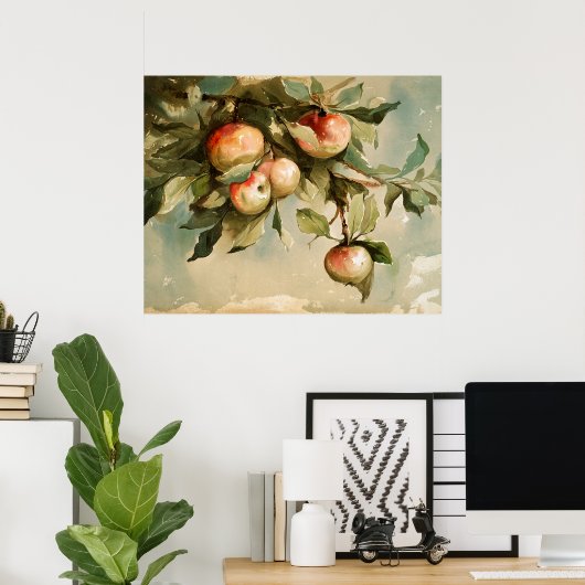 Äpfel auf einem Zweig Poster (Heimbüro)
