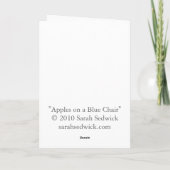 Äpfel auf einer Blue-Sessel-Art-Card Karte (Rückseite)