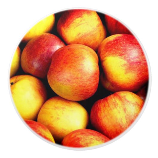 ÄPFEL AUF EINER KERAMIK KERAMIKKNAUF (Vorderseite)